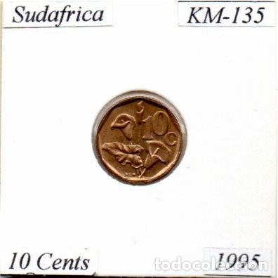 Monedas antiguas de &Aacute;frica: SUDAFRICA 1995, 10 CENTS, KM-135, SC-UNC; 0,95 &euro;1