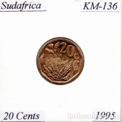 Monedas antiguas de &Aacute;frica: SUDAFRICA 1995, 20 CENTS, KM-136, SC-UNC; 0,95 &euro; 1