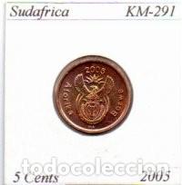 Monedas antiguas de &Aacute;frica: SUD&Aacute;FRICA 2005, 5 CENTS, KM-291; 0,95 &euro; 1