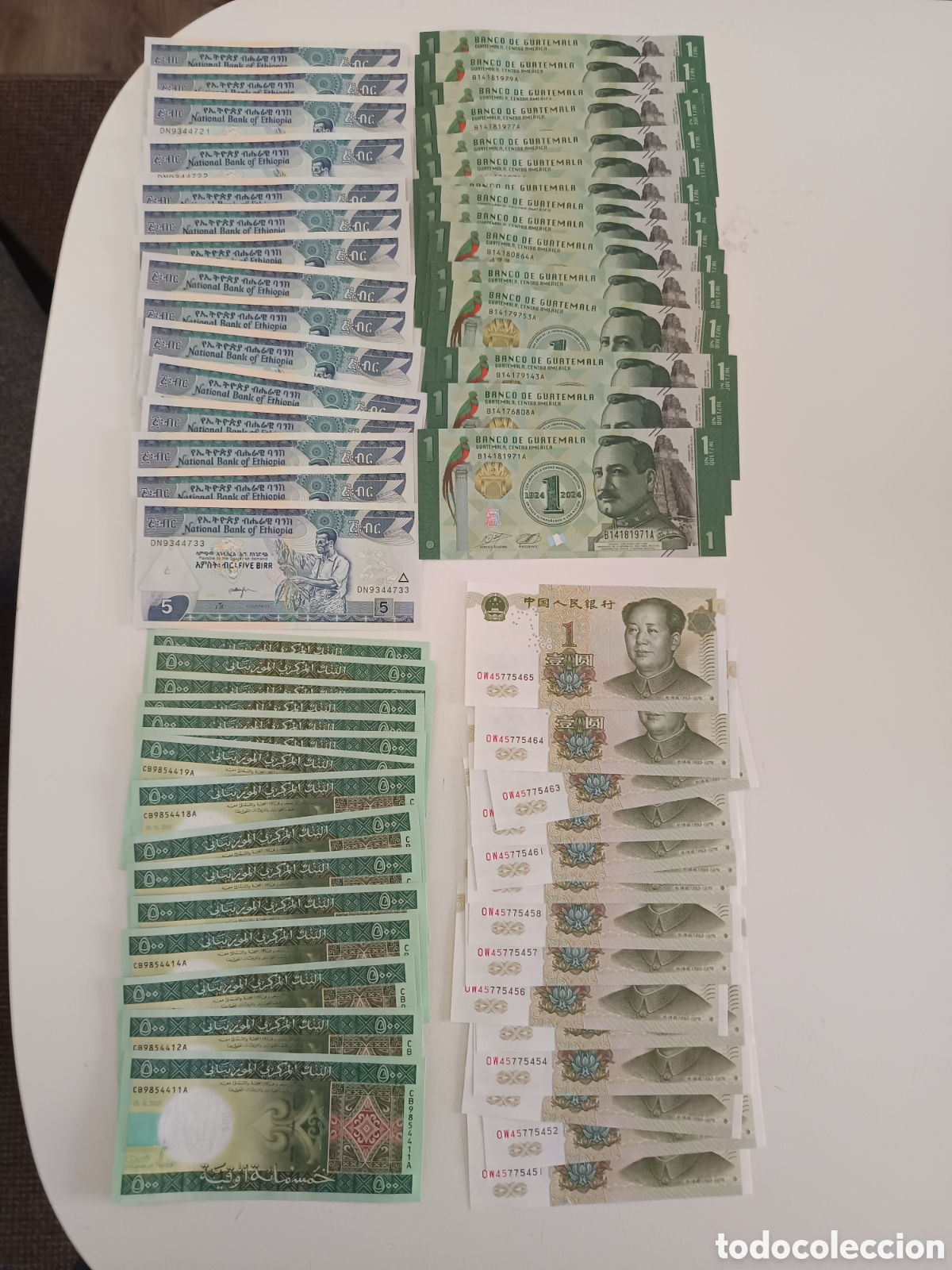 Monedas antiguas de &Aacute;frica: Lote 60 Billetes 4 Pa&iacute;ses. Todos correlativos