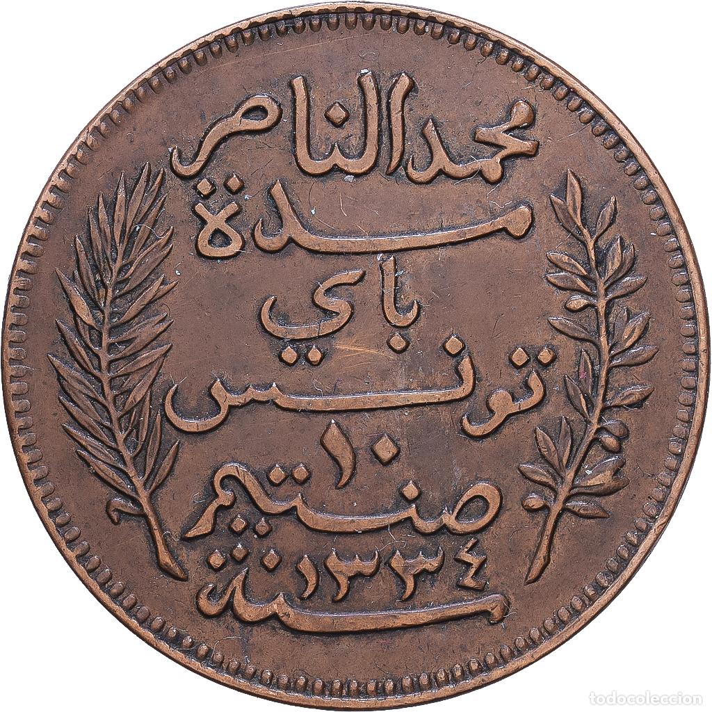 Monedas antiguas de &Aacute;frica: [#1547826] T&uacute;nez, 10 Centimes, 1916, MDP, Bronce, MBC, KM:236