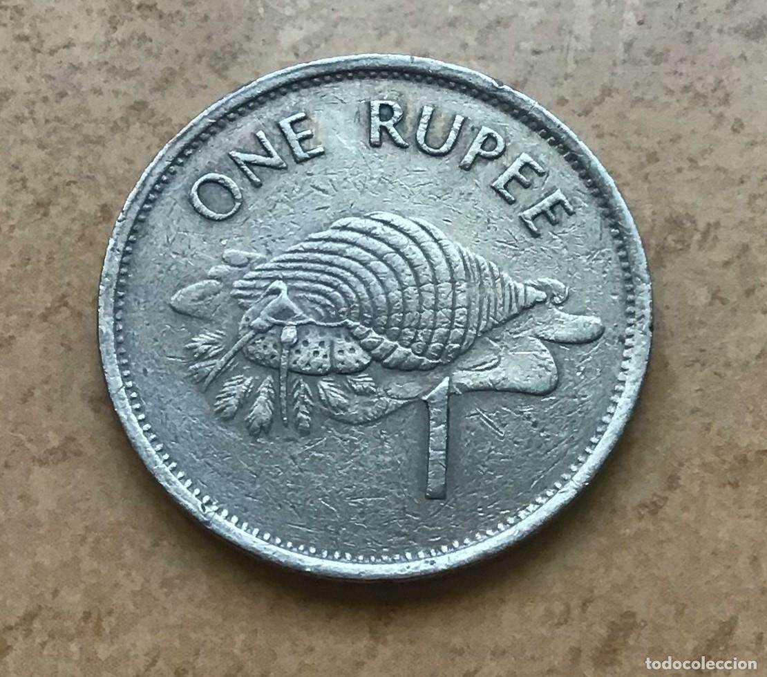 Monedas antiguas de &Aacute;frica: 1 rupia de Seychelles. A&ntilde;o 1992