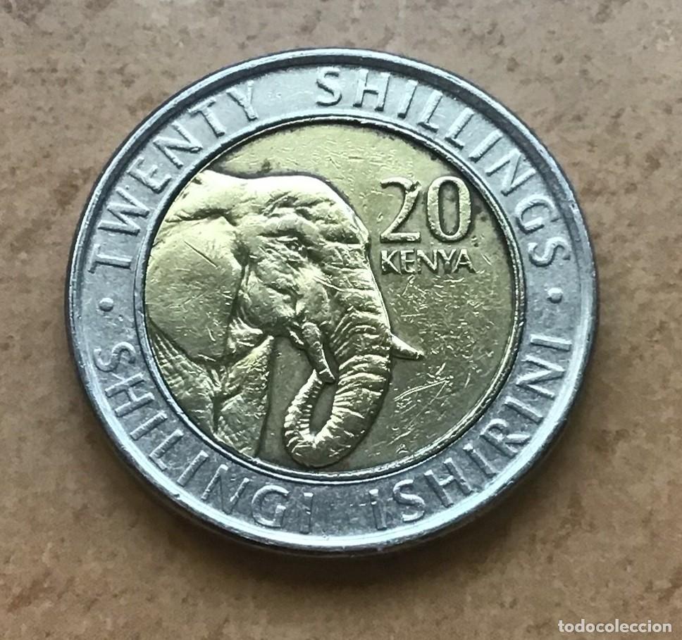 Monedas antiguas de &Aacute;frica: 20 chelines de Kenia. A&ntilde;o 2018