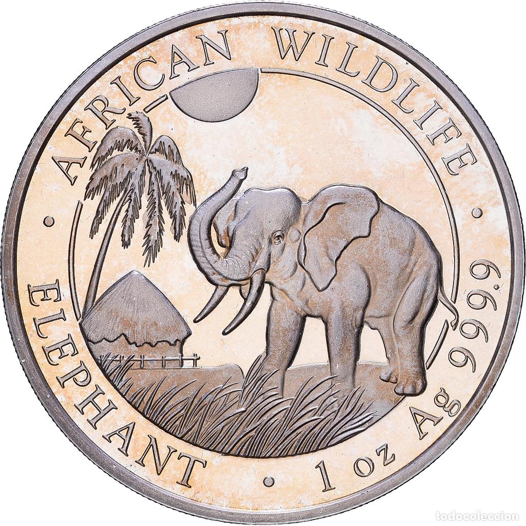 Monedas antiguas de &Aacute;frica: [#1552608] Somalia, 100 Shillings, African Wildlife, Elephant, 2017, 1 Oz, Proof, Plata
