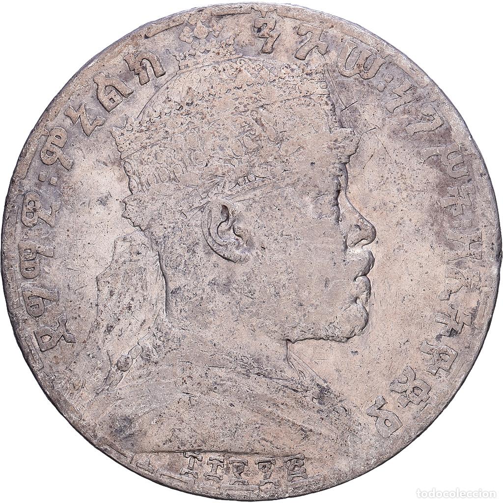 Monedas antiguas de &Aacute;frica: [#1203511] Etiop&iacute;a, Menelik II, Birr, 1892 (1899), Paris, Plata, BC+, KM:19