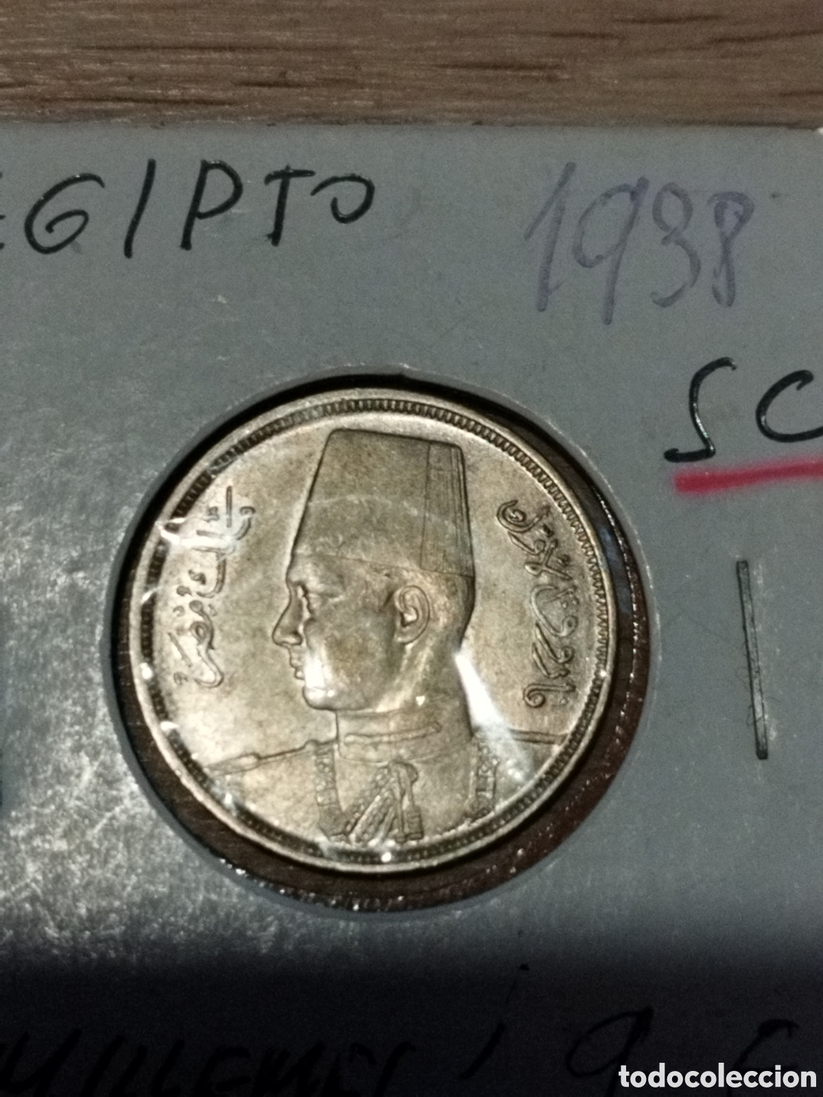 Monedas antiguas de &Aacute;frica: Egipto moneda de 10 milliemes de 1938 km#364