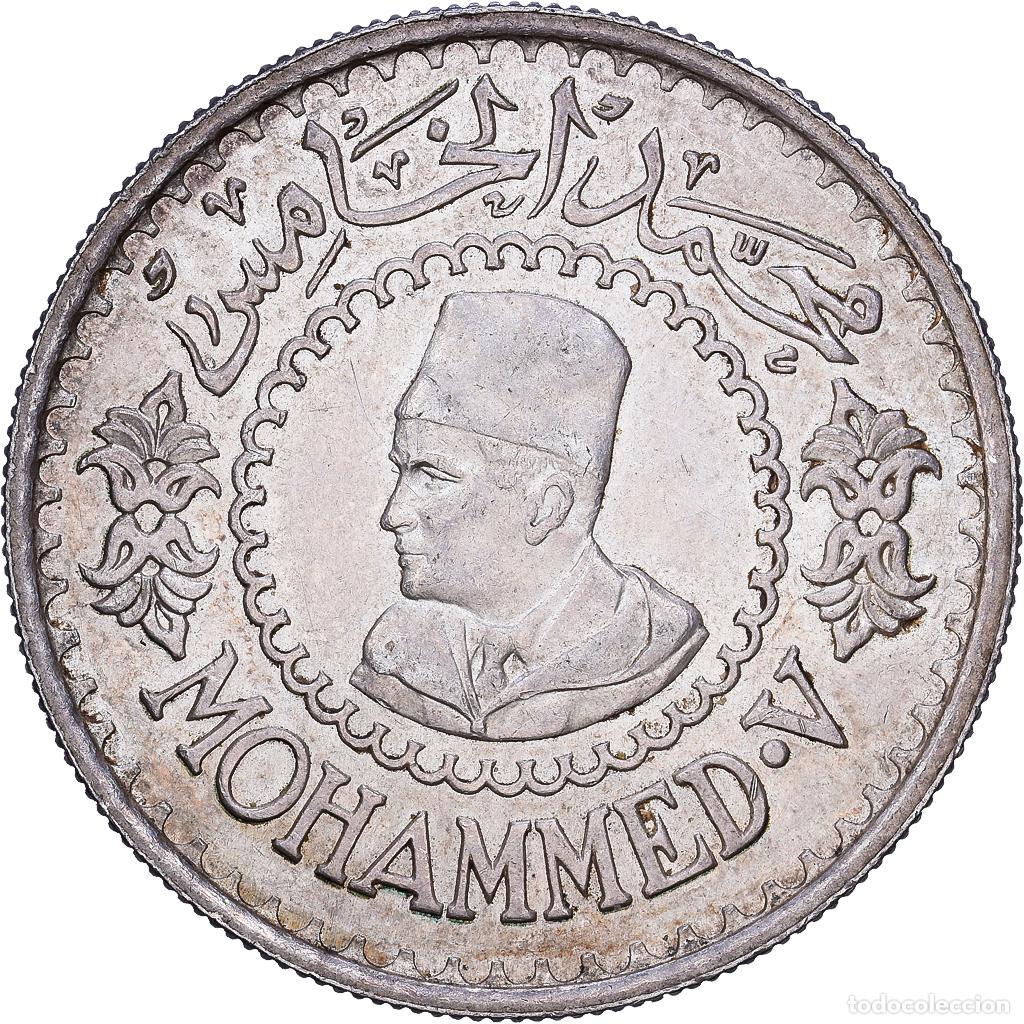 Monedas antiguas de &Aacute;frica: [#1203518] Marruecos, Mohammed V, 500 Francs, 1956, Paris, Plata, MBC+, KM:54