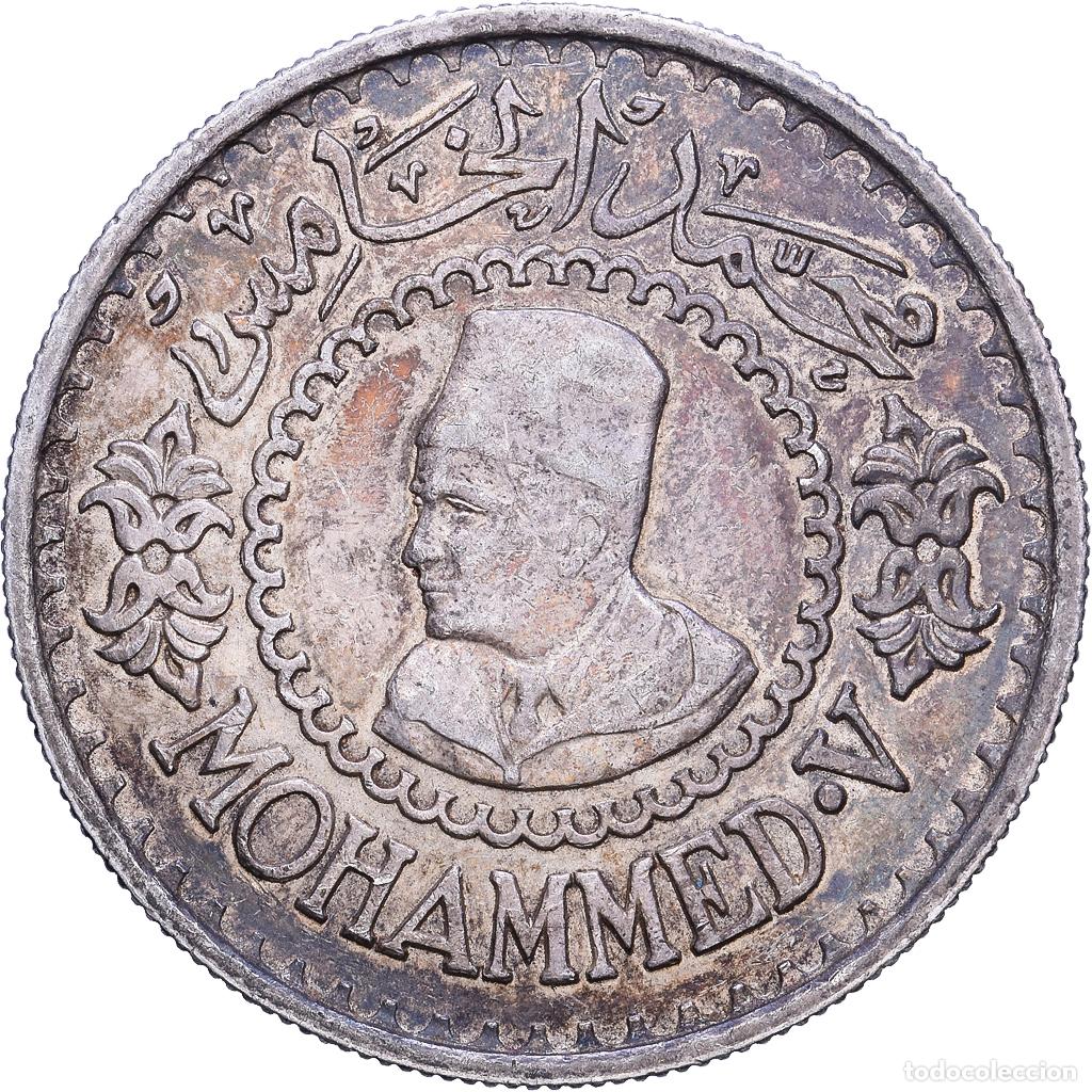 Monedas antiguas de &Aacute;frica: [#1530755] Marruecos, Mohammed V, 500 Francs, 1956/AH1376, Paris, Plata, MBC, KM:54