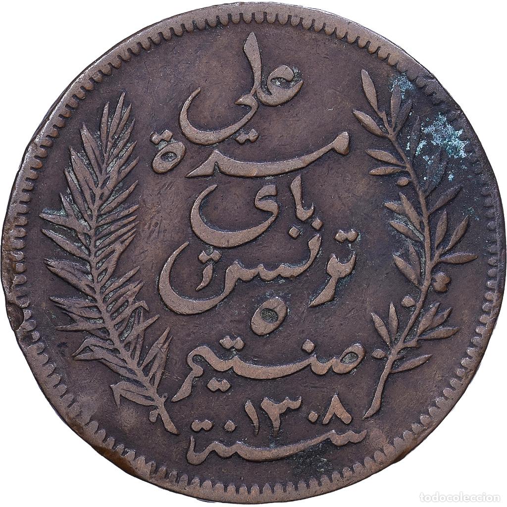 Monedas antiguas de &Aacute;frica: [#1530876] T&uacute;nez, Ali Bey, 5 Centimes, 1891, Paris, Bronce, MBC, KM:219