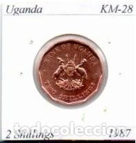 Monedas antiguas de &Aacute;frica: UGANDA 1987, 2 SHILLINGS, KM-28, SC-UNC; 1,25 &euro; 1