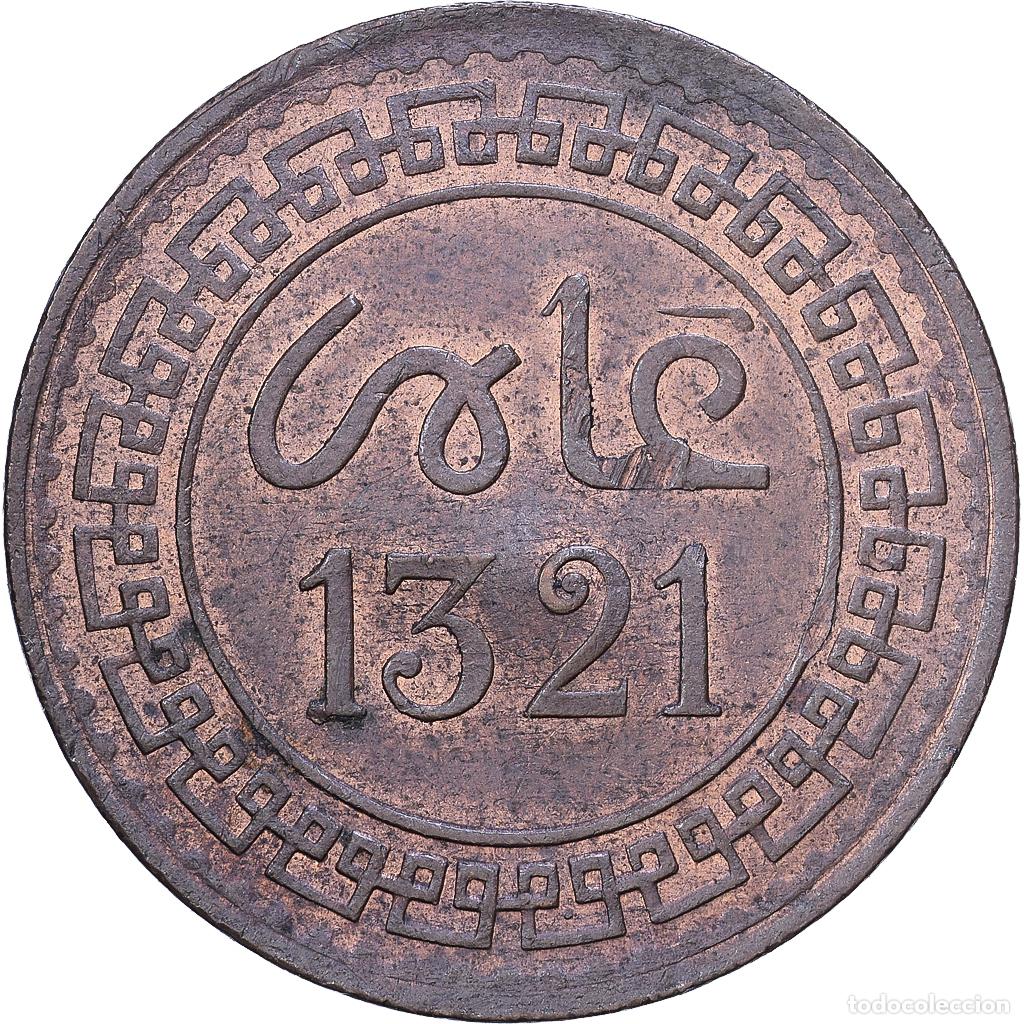 Monedas antiguas de &Aacute;frica: [#1530937] Marruecos, 'Abd al-Aziz, 5 Mazunas, 1321, Paris, Bronce, BC+, KM:16.3