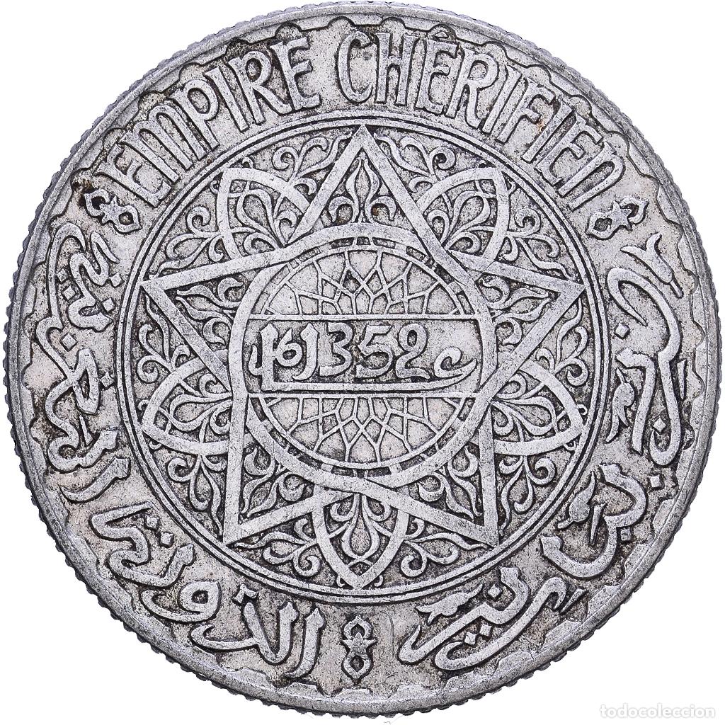Monedas antiguas de &Aacute;frica: [#1531256] Marruecos, Mohammed V, 10 Francs, AH 1352/1933, Paris, Plata, MBC+, Lecompte:255