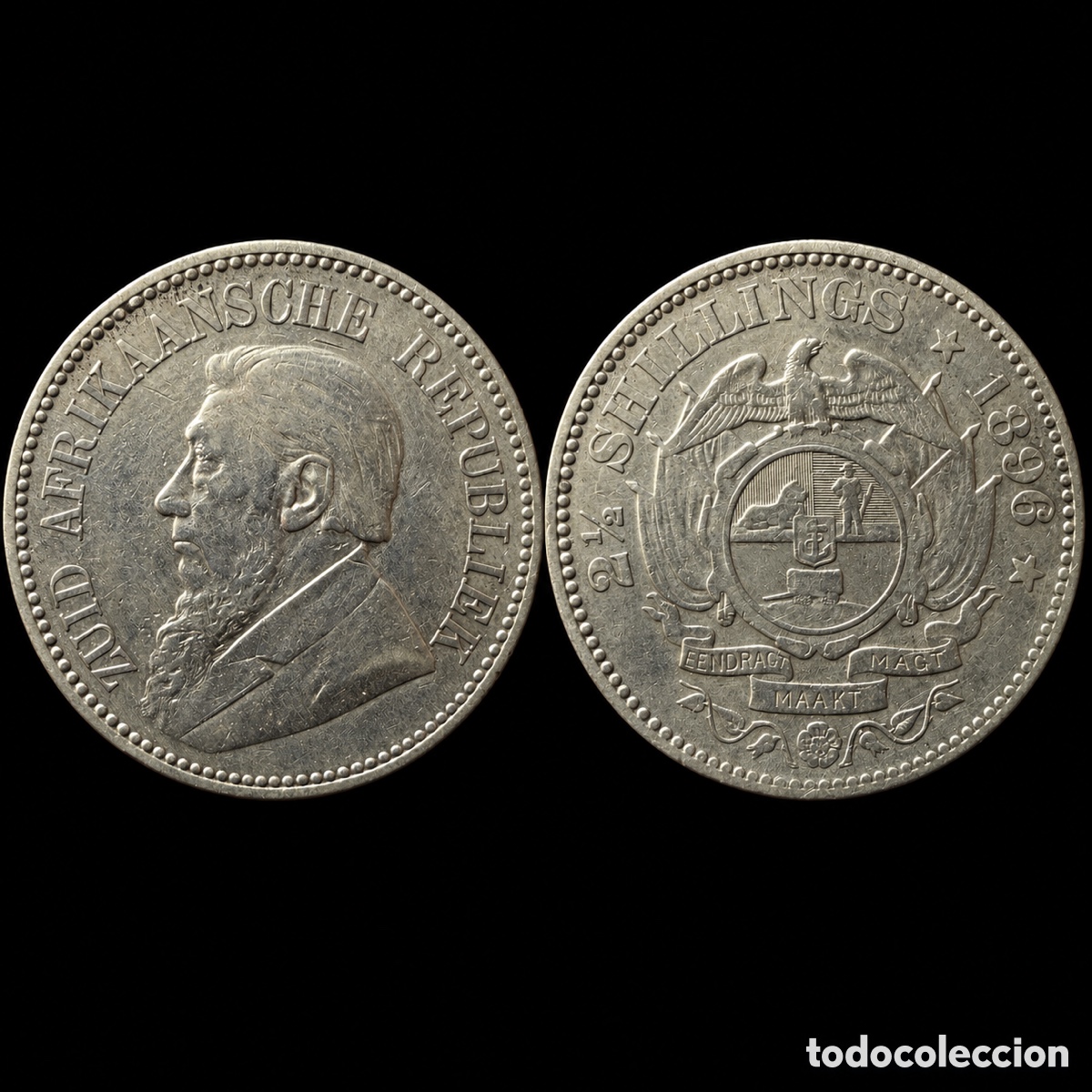 Monedas antiguas de &Aacute;frica: 2 1/2 Shilling Rep&uacute;blica Africana 1896