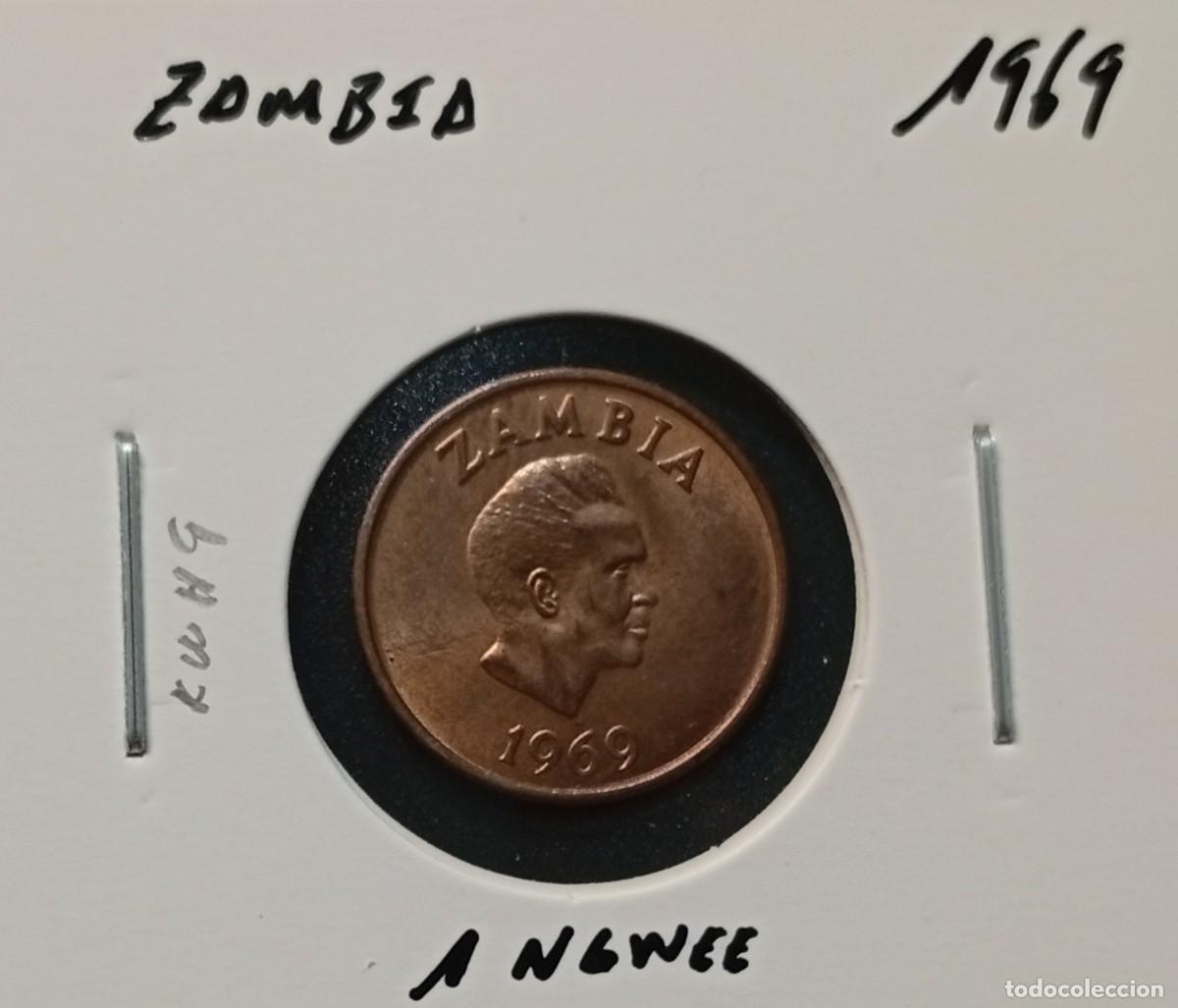 Monedas antiguas de &Aacute;frica: ZAMBIA 1 NGWEE 1969 KM#9 EBC.