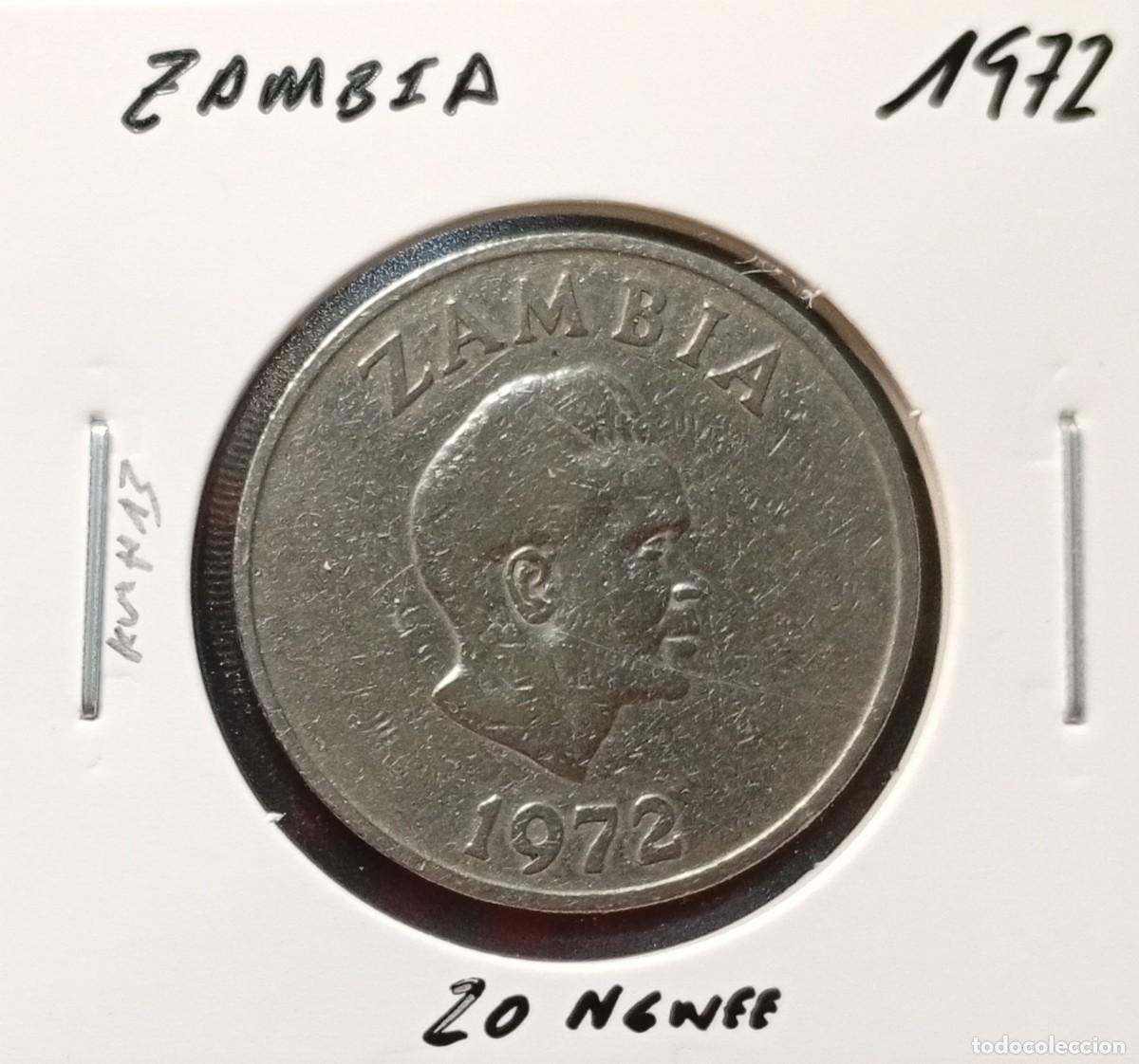 Monedas antiguas de &Aacute;frica: ZAMBIA 20 NGWEE 1972 KM#13 MBC.