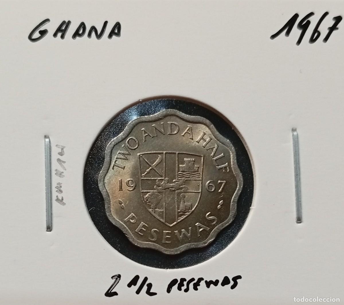 Monedas antiguas de &Aacute;frica: GHANA 2 1/2 PESEWAS / TWO AND HALF PESEWAS 1967 KM#14 EBC.