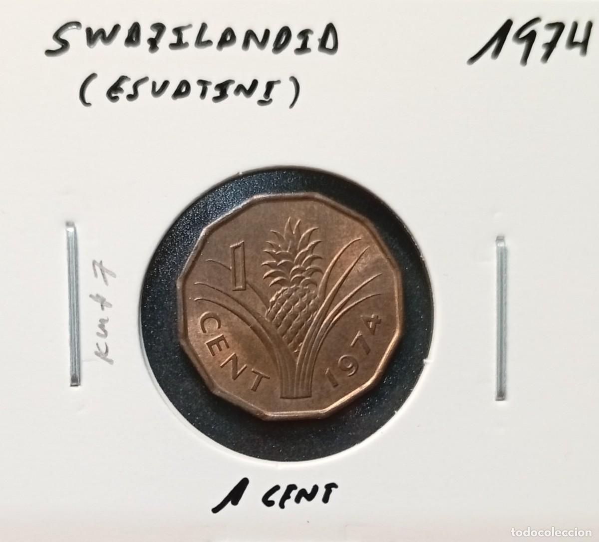 Monedas antiguas de &Aacute;frica: SWAZILANDIA (ESUATINI) 1 CENTAVO / CENT 1974 KM#7 EBC.