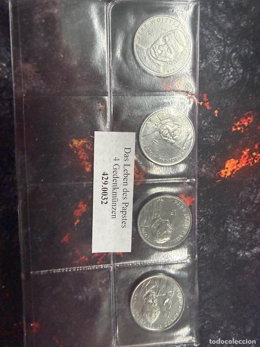Monedas antiguas de &Aacute;frica: Congo 2004 &ndash; Serie de 4 monedas de 1 franco &ndash; Vida de Juan Pablo II &ndash; En funda
