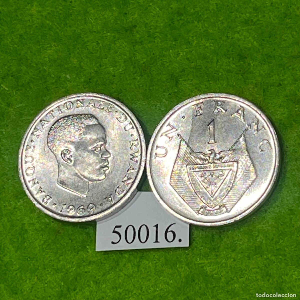 Monedas antiguas de &Aacute;frica: Rwanda 1 franco 1969, una moneda, 50016 2