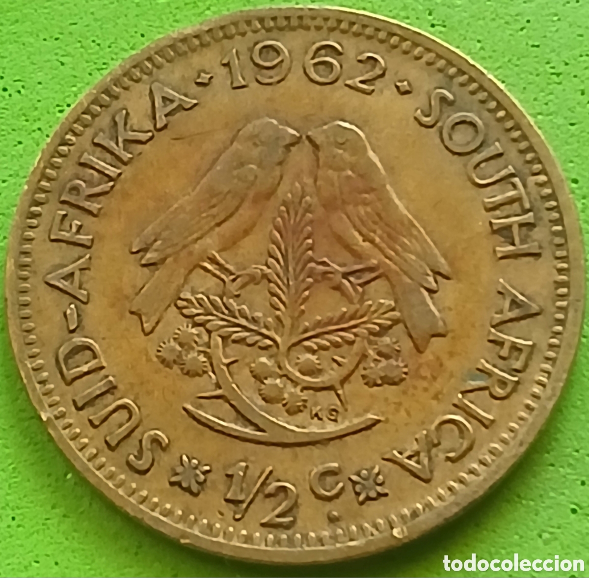 Monedas antiguas de &Aacute;frica: Suid &Aacute;frika &frac12; centavo 1962 km#56