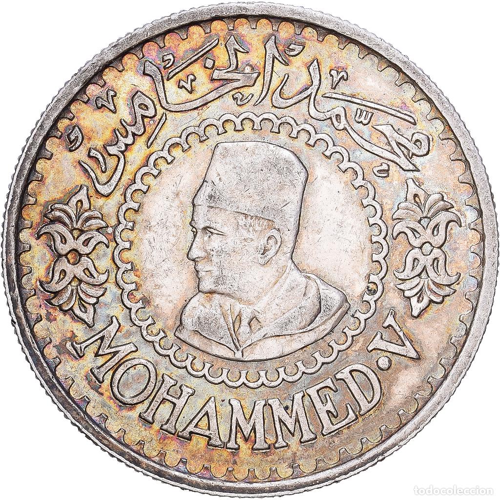 Monedas antiguas de &Aacute;frica: [#1118388] Marruecos, Mohammed V, 500 Francs, AH 1376 (1956), Paris, Plata, MBC+