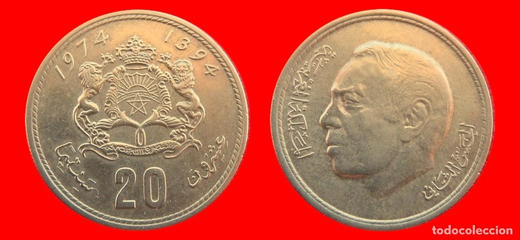 Monedas antiguas de &Aacute;frica: 20 SANTIMAT 1974 MARRUECOS-157269