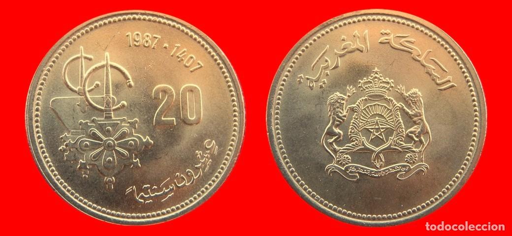 Monedas antiguas de &Aacute;frica: 20 SANTIMAT 1987 MARRUECOS-157270