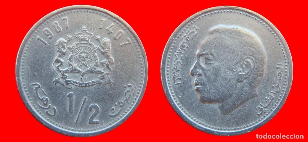 Monedas antiguas de &Aacute;frica: 1/2 DIRHAM 1987 MARRUECOS-157273