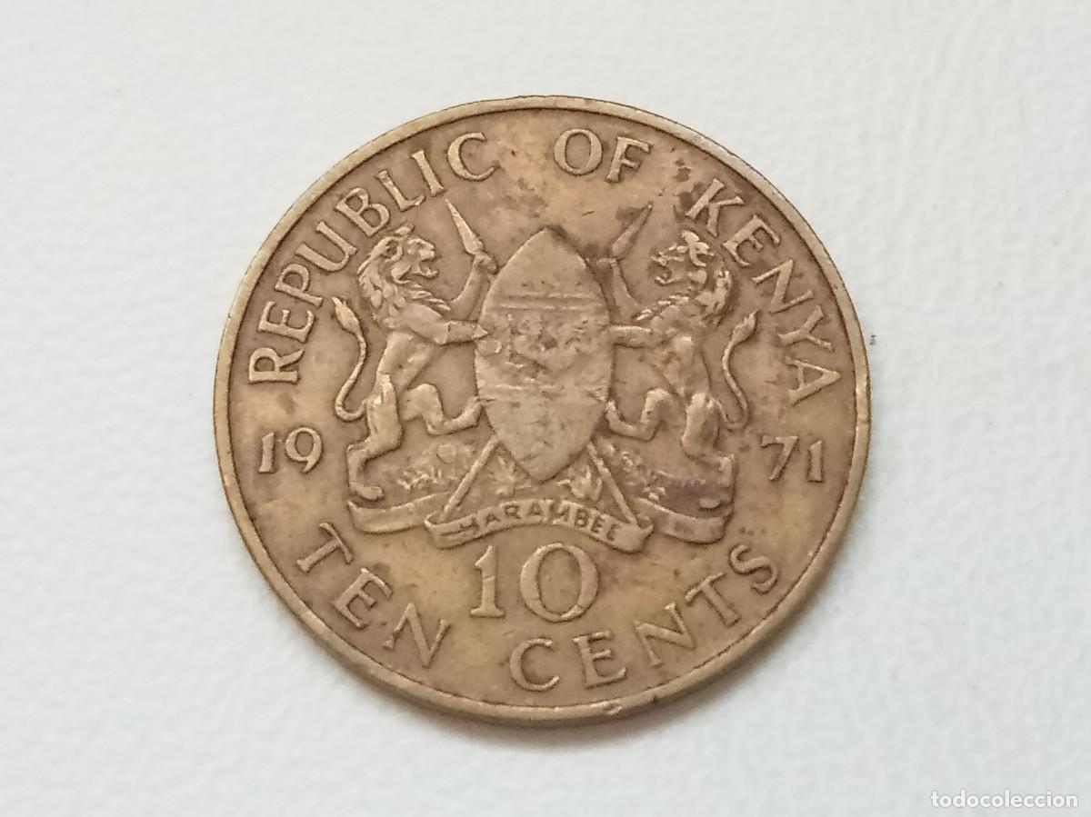 Monedas antiguas de &Aacute;frica: KENYA TEN CENTS 1971 KM#11