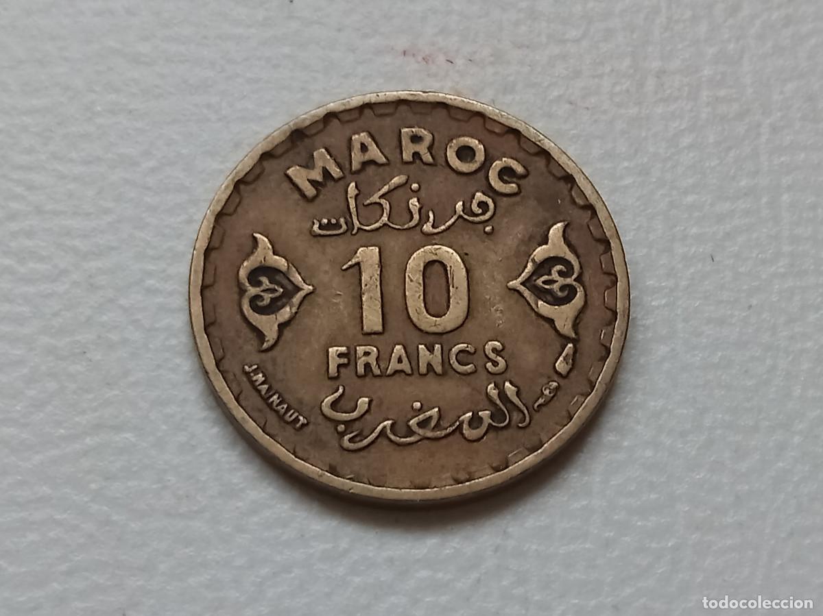Monedas antiguas de &Aacute;frica: MARRUECOS 10 FRANCOS 1371(1951) Y.49