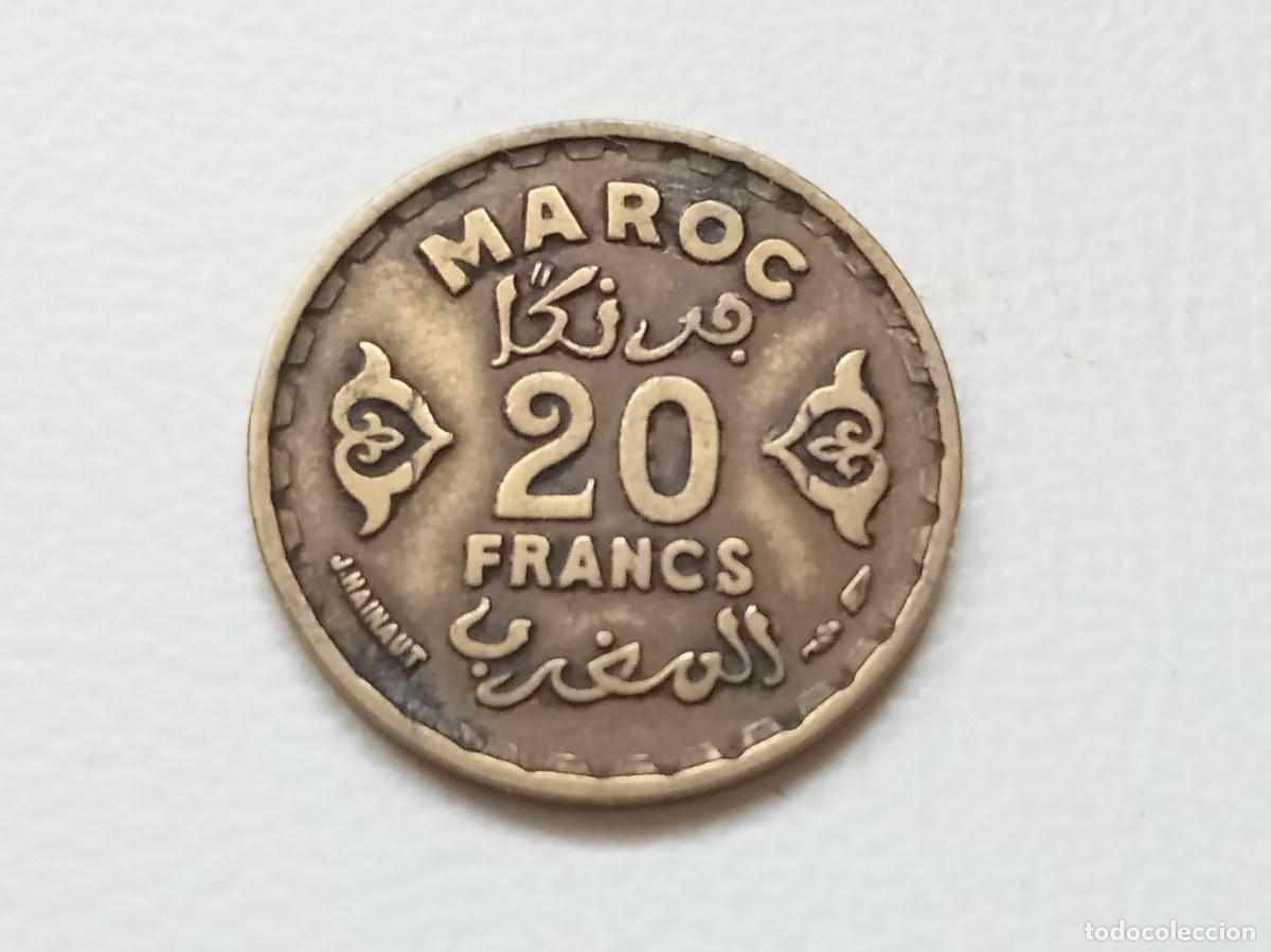 Monedas antiguas de &Aacute;frica: MARRUECOS 20 FRANCOS 1951(1371) Y. 50
