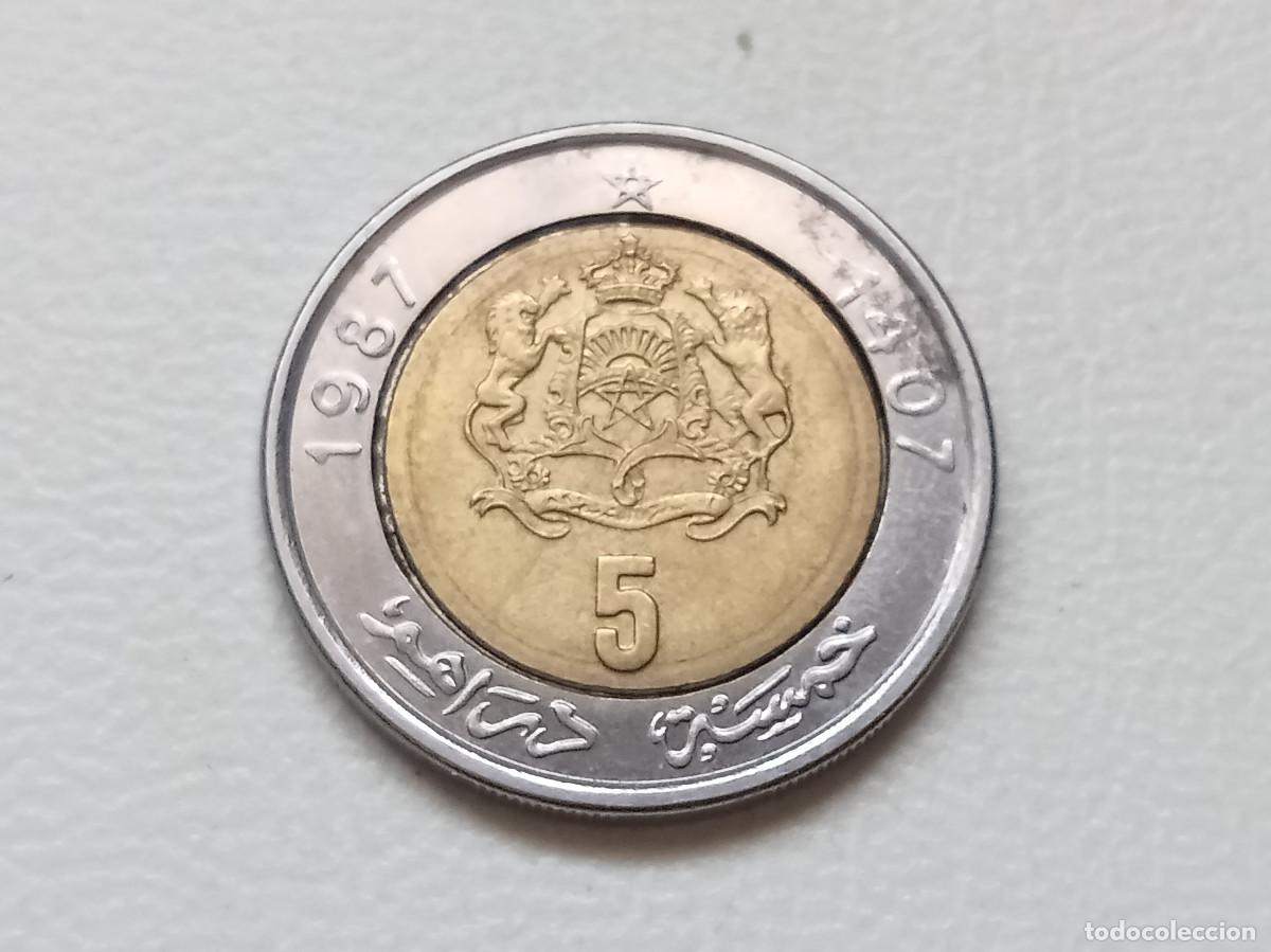Monedas antiguas de &Aacute;frica: MARRUECOS 5 DIRHAM 1987 Y#82