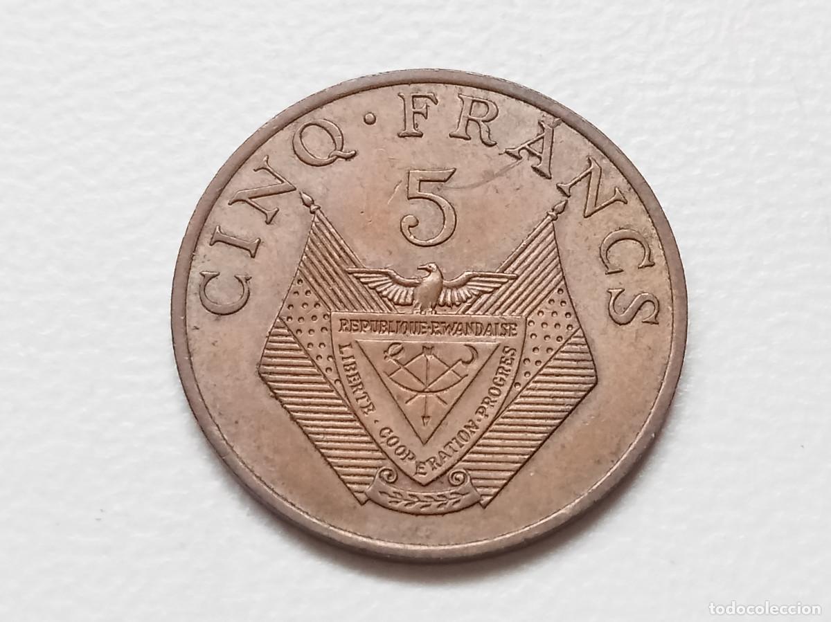 Monedas antiguas de &Aacute;frica: RUANDA 5 FRANCOS 1977 KM.13