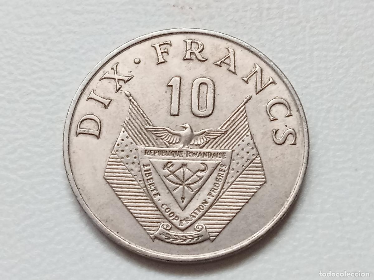 Monedas antiguas de &Aacute;frica: RUANDA 10 FRANCOS 1974 KM. 14.1