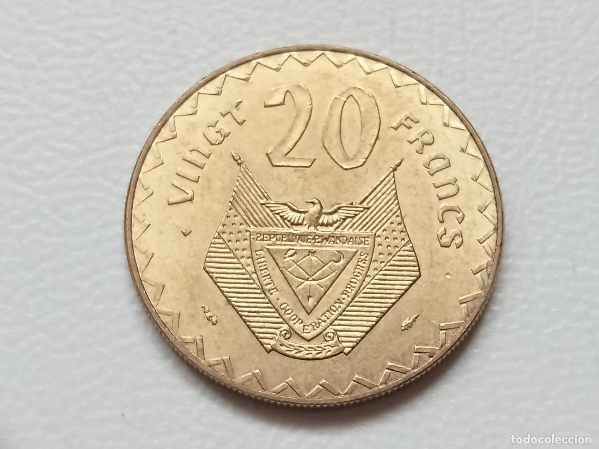 Monedas antiguas de &Aacute;frica: RUANDA 20 FRANCOS 1977 KM.15