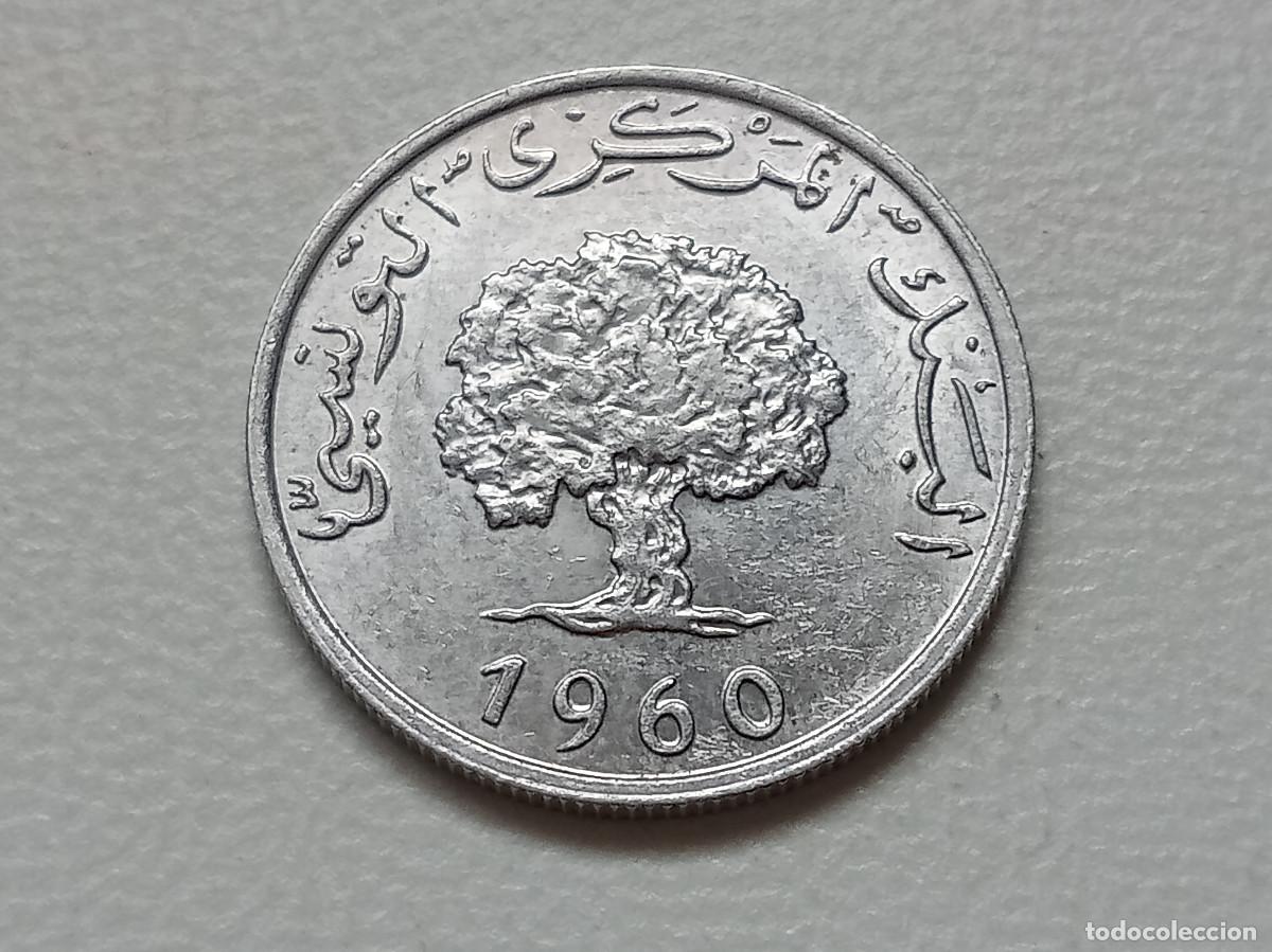 Monedas antiguas de &Aacute;frica: T&Uacute;NEZ 5 MILLIMES 1960 KM#282
