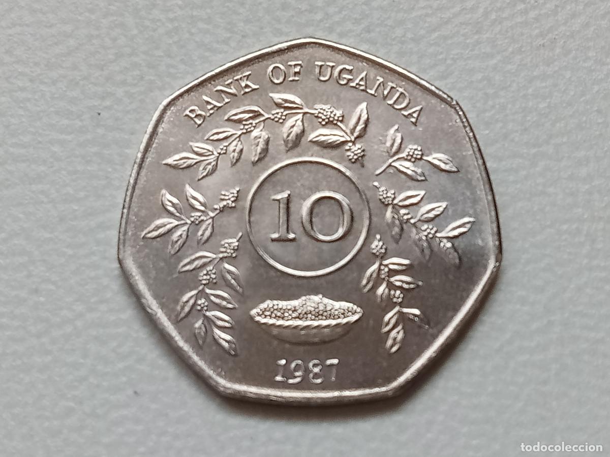 Monedas antiguas de &Aacute;frica: UGANDA, 10 SHILLINGS 1987, KM#30 SC