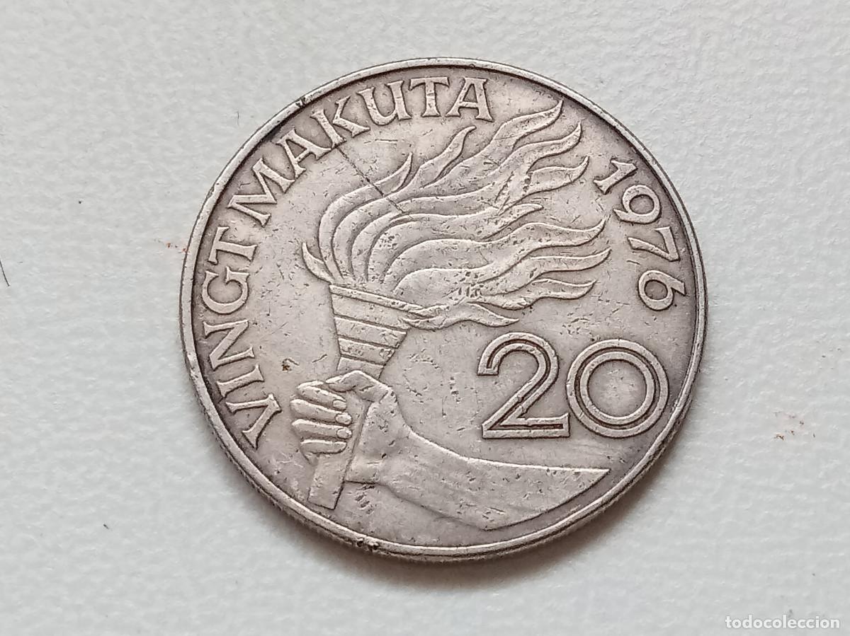 Monedas antiguas de &Aacute;frica: ZAIRE 20 MAKUTA 1976 KM#8