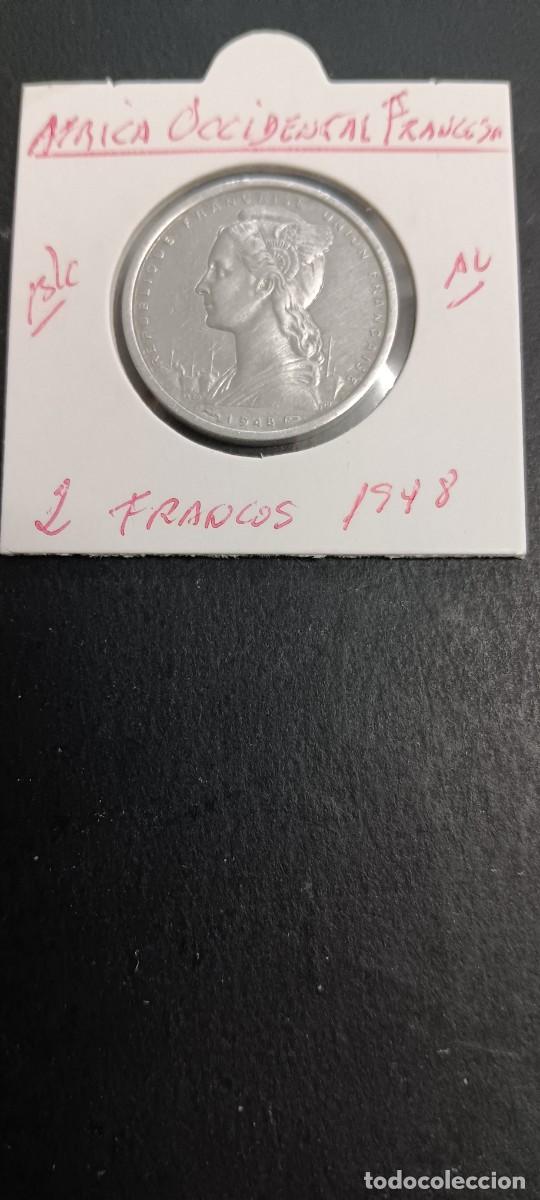 Monedas antiguas de &Aacute;frica: AFRICA ECUATORIL FRANCESA 2 FRANCOS 1948 BC KM=7 (ALUMINIO)