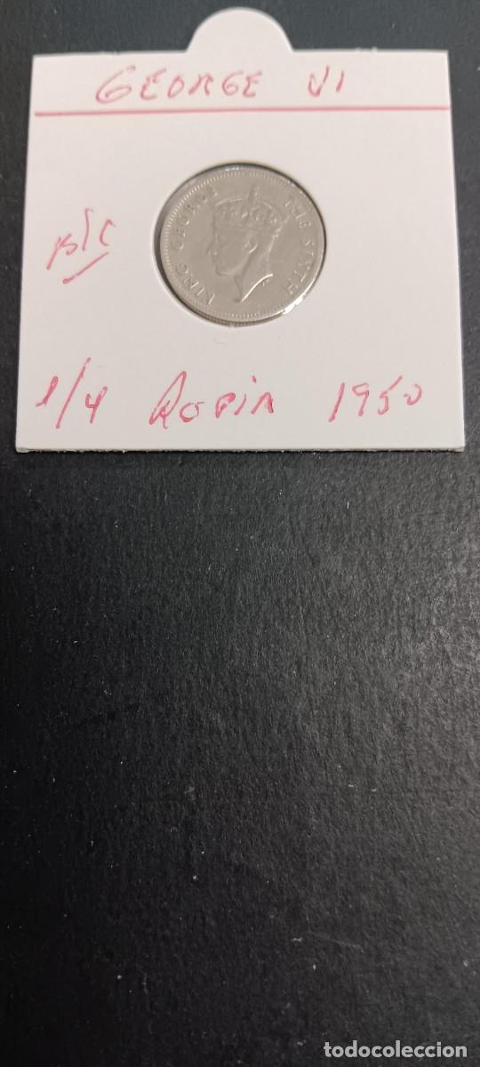 Monedas antiguas de &Aacute;frica: MAURICIO(ISLA)1/4 RUPIA 1950 BC KM=27 (CUPRONIQUEL) GEORGE VI