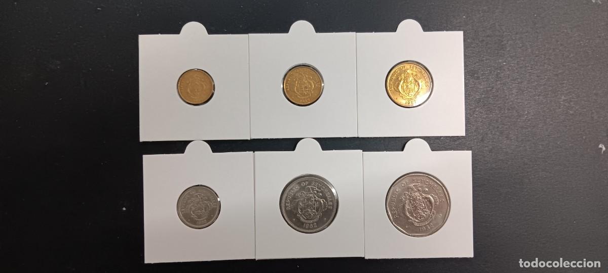 Monedas antiguas de &Aacute;frica: SEYCHELLES 1,5,10,25 CENTS. 1 Y 5 RUPIAS 1982 S/C KMS=46.1 AL 51.1