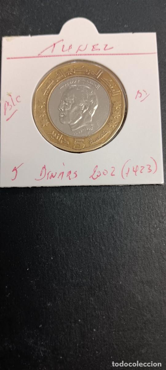 Monedas antiguas de &Aacute;frica: TUNEZ 5 DINARS 2002 (1423) BC KM=444 (BIMETALICA)
