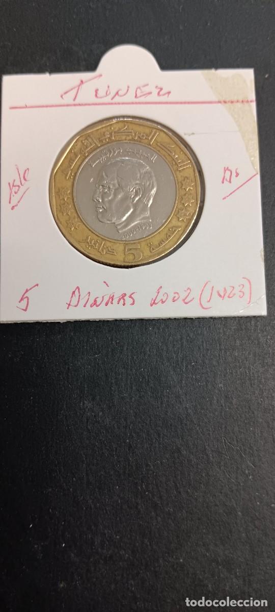 Monedas antiguas de &Aacute;frica: TUNEZ 5 DINARS 2002 (1423) BC KM=444 (BIMETALICA)