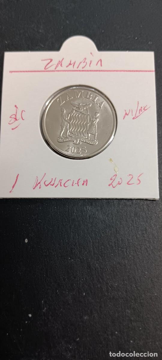 Monedas antiguas de &Aacute;frica: ZAMBIA 1 KWACHA 2025 S/C KM= NEW (NIQUEL-ACERO)