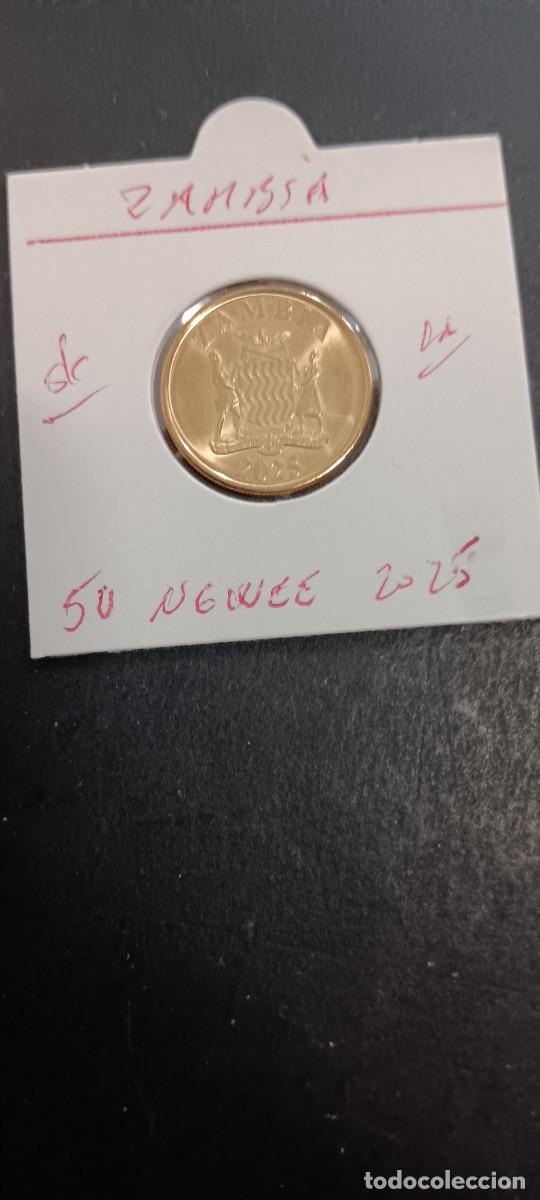 Monedas antiguas de &Aacute;frica: ZAMBIA 50 NGWEE 2025 S/C KM=NEW (LAT&Oacute;N)