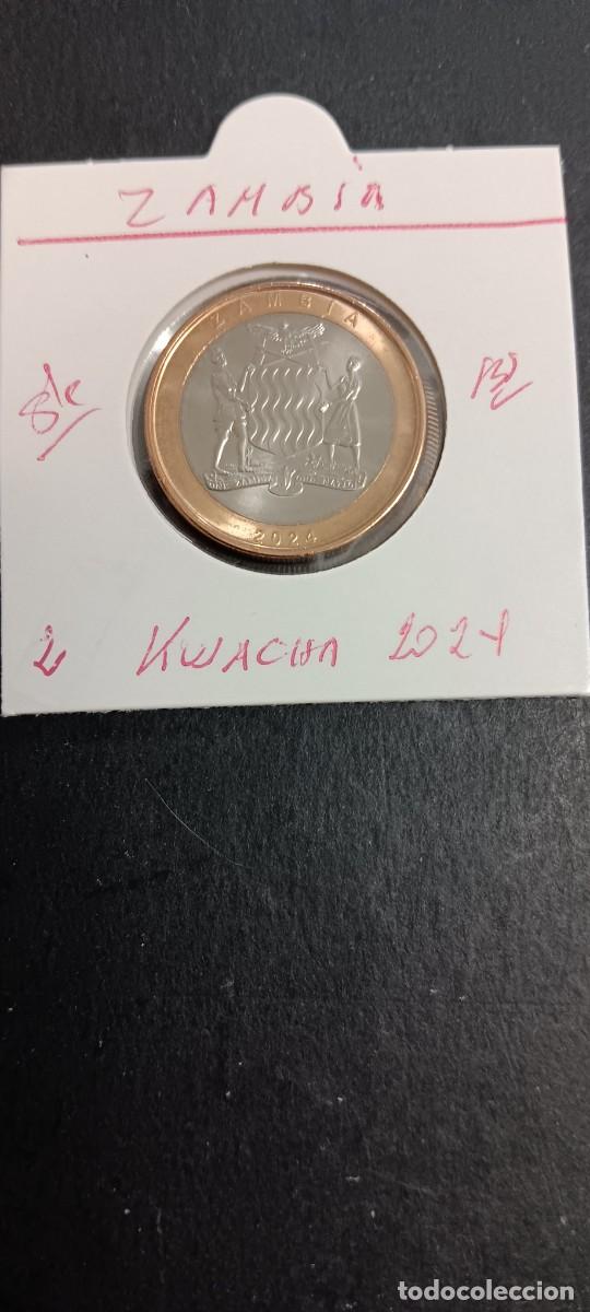 Monedas antiguas de &Aacute;frica: ZAMBIA 2 KWACHA 2024 S/C KM=NEW (BIMETALICA)