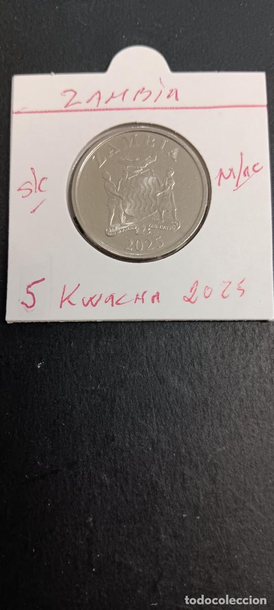 Monedas antiguas de &Aacute;frica: ZAMBIA 5 KWACHA 2025 S/C KM=NEW (NIQUEL-ACERO)