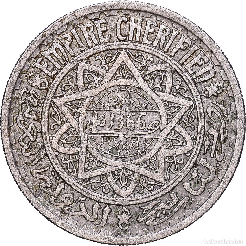 Monedas antiguas de &Aacute;frica: [#1168289] Marruecos, Mohammed V, 20 Francs, AH 1366/1946, Paris, Cobre - n&iacute;quel, BC+