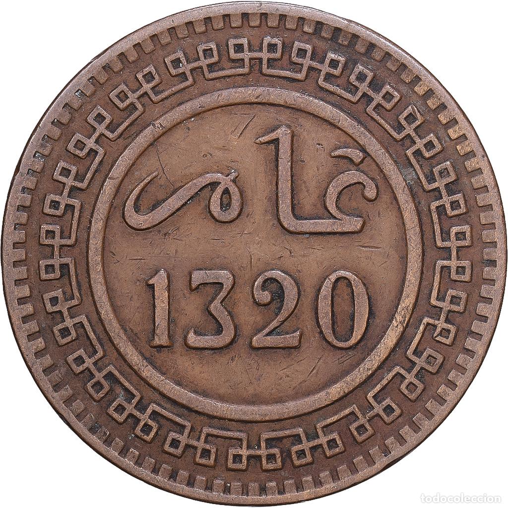 Monedas antiguas de &Aacute;frica: [#1168309] Marruecos, 'Abd al-Aziz, 10 Mazunas, AH 1320/1902, Bronce, BC+, KM:17.2