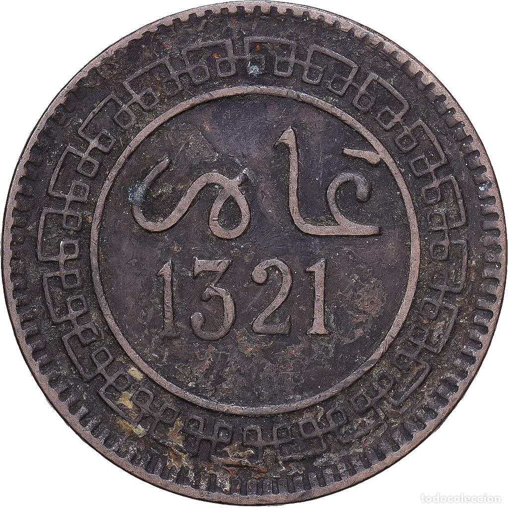 Monedas antiguas de &Aacute;frica: [#1168310] Marruecos, 'Abd al-Aziz, 5 Mazunas, 1321, Paris, Bronce, BC+, KM:16.3